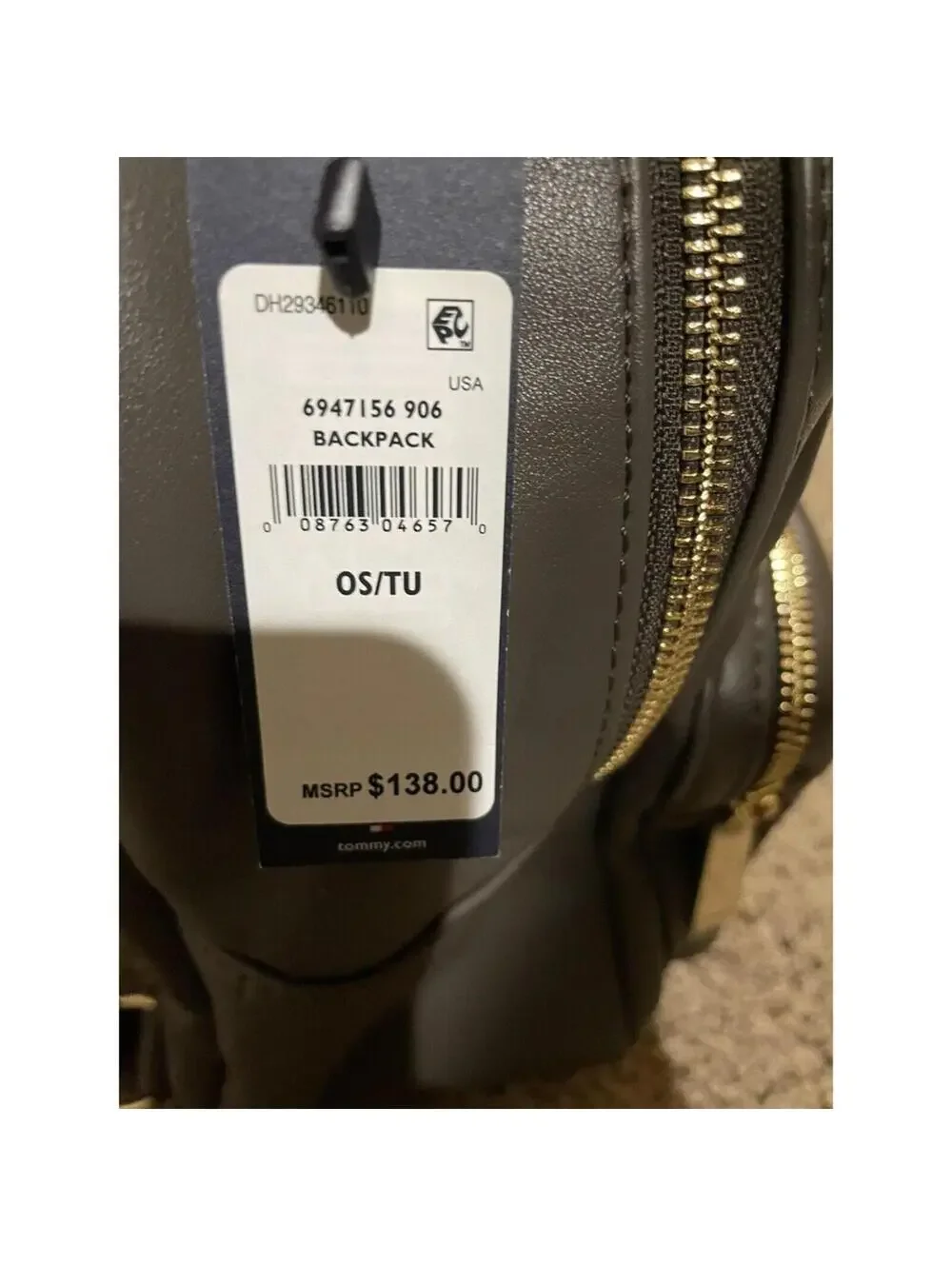 NWT Tommy Hilfiger backpack Medium brown green color MSRP 138